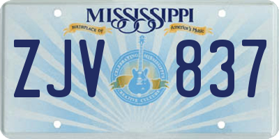 MS license plate ZJV837