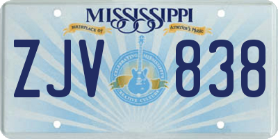 MS license plate ZJV838
