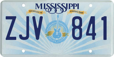MS license plate ZJV841