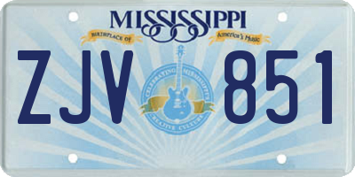 MS license plate ZJV851