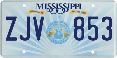 MS license plate ZJV853