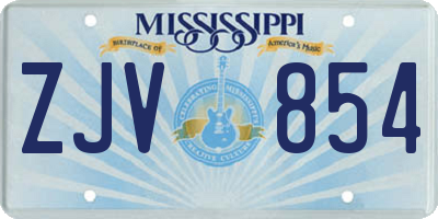 MS license plate ZJV854