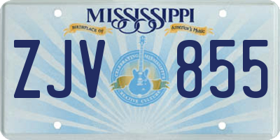 MS license plate ZJV855