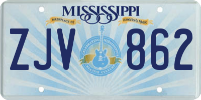 MS license plate ZJV862