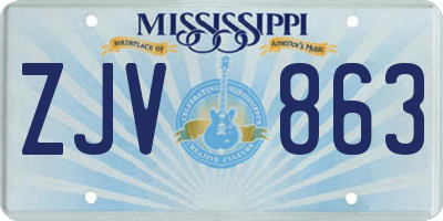 MS license plate ZJV863