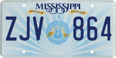 MS license plate ZJV864