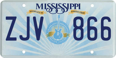 MS license plate ZJV866