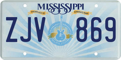 MS license plate ZJV869
