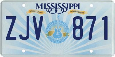 MS license plate ZJV871