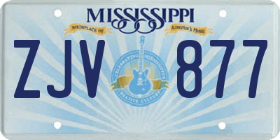 MS license plate ZJV877