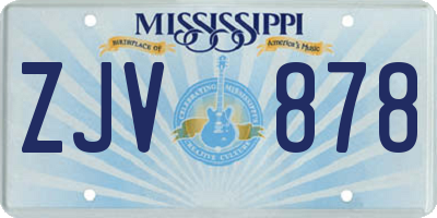 MS license plate ZJV878