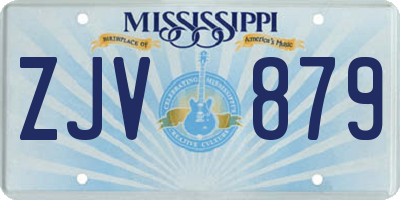 MS license plate ZJV879