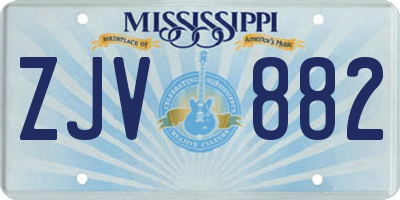 MS license plate ZJV882