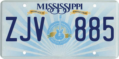 MS license plate ZJV885