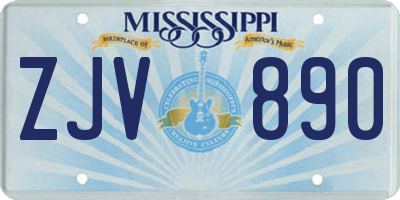 MS license plate ZJV890