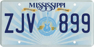 MS license plate ZJV899
