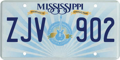 MS license plate ZJV902