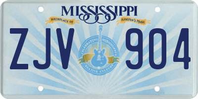 MS license plate ZJV904