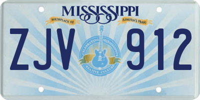MS license plate ZJV912