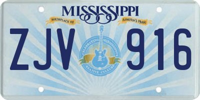 MS license plate ZJV916
