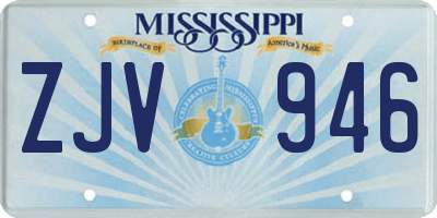 MS license plate ZJV946