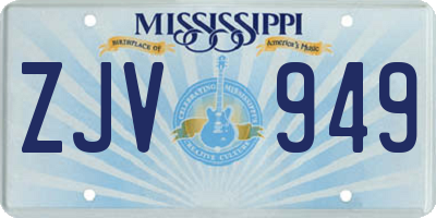 MS license plate ZJV949