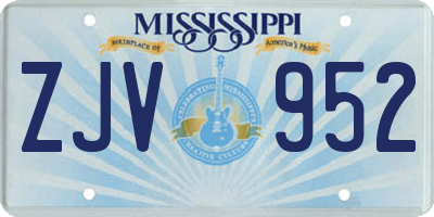 MS license plate ZJV952