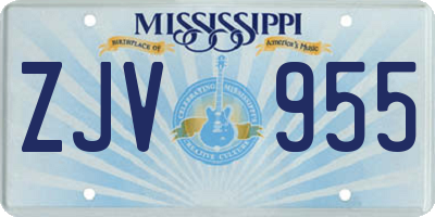 MS license plate ZJV955