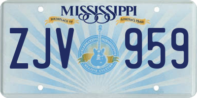 MS license plate ZJV959