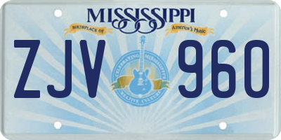 MS license plate ZJV960