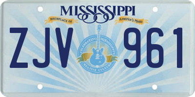 MS license plate ZJV961