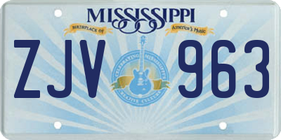 MS license plate ZJV963