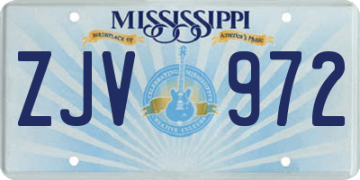 MS license plate ZJV972