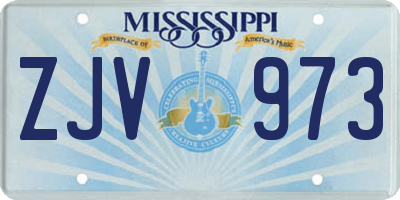 MS license plate ZJV973