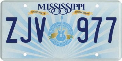 MS license plate ZJV977