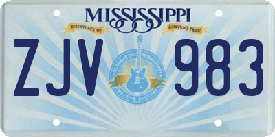 MS license plate ZJV983