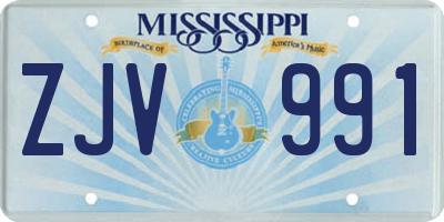 MS license plate ZJV991