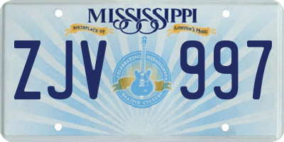 MS license plate ZJV997