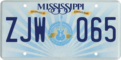 MS license plate ZJW065