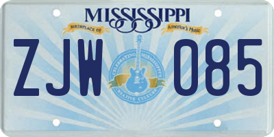 MS license plate ZJW085