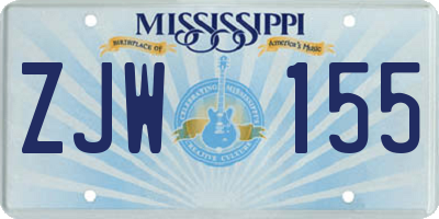 MS license plate ZJW155