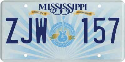 MS license plate ZJW157
