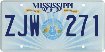 MS license plate ZJW271