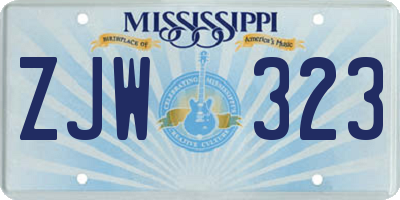 MS license plate ZJW323