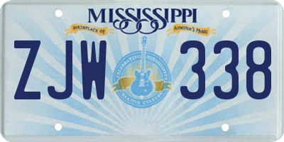 MS license plate ZJW338