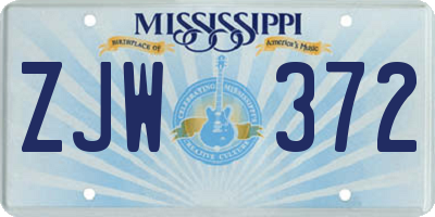 MS license plate ZJW372
