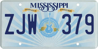 MS license plate ZJW379