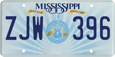MS license plate ZJW396