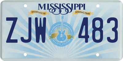 MS license plate ZJW483