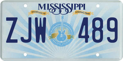 MS license plate ZJW489